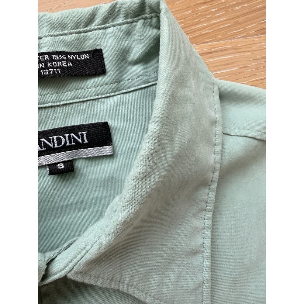 Vintage Brandini Women’s Small Mint Green Button Front Blouse Long Sleeve - Picture 5 of 9